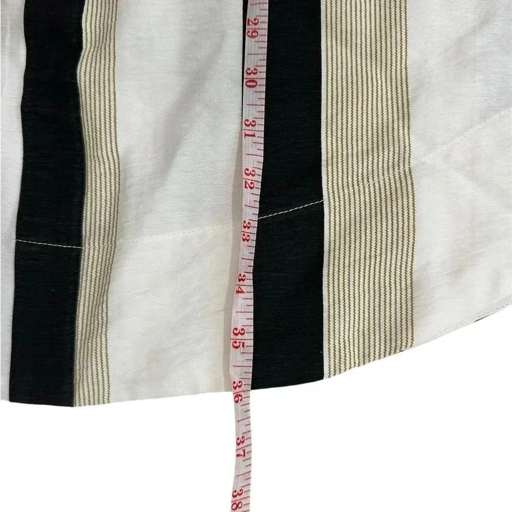 KORI Black & White Striped Short Sleeve Collared Shirt Dress Size Large - EUC - Picture 5 of 6